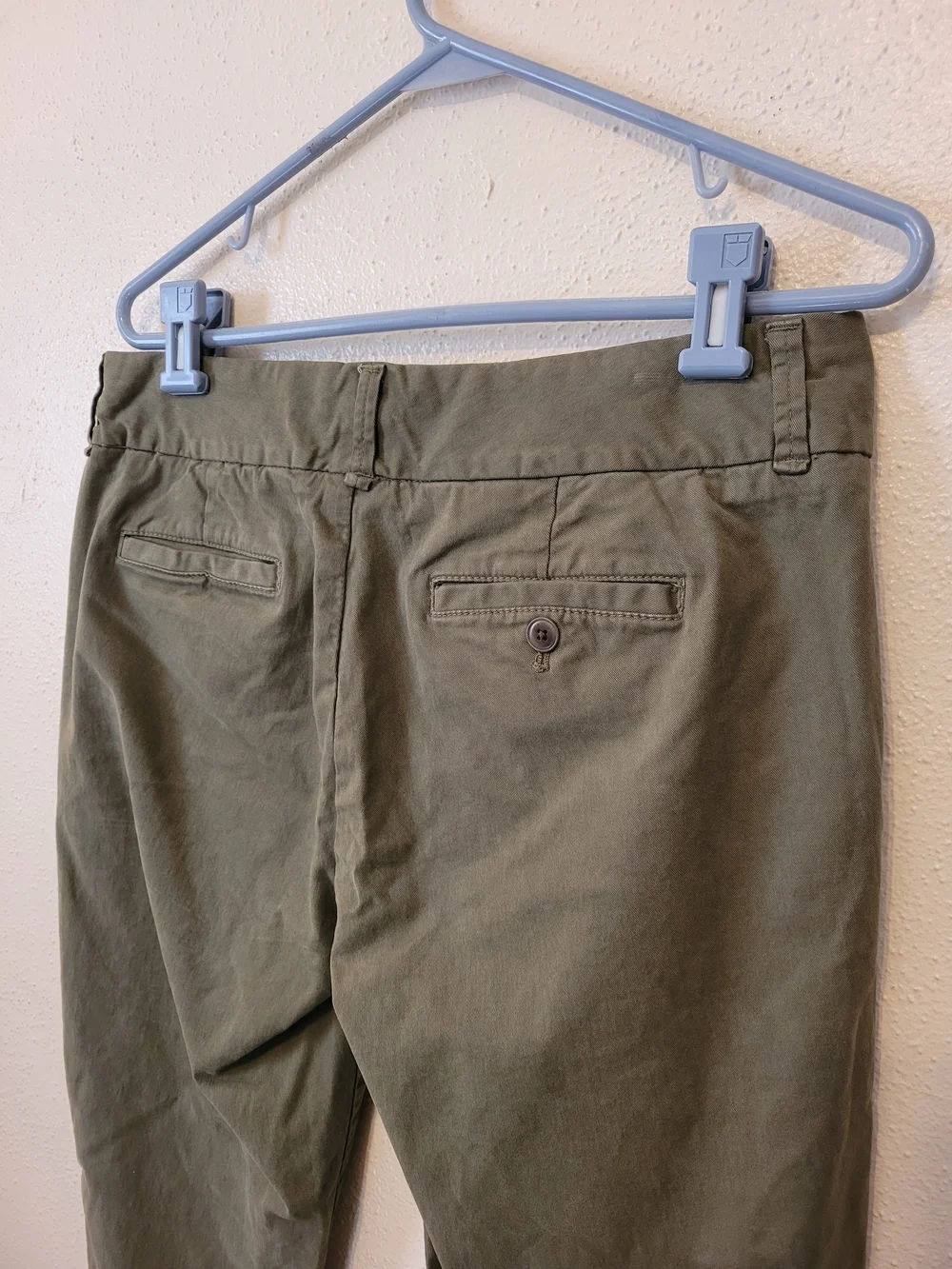 J.Crew Andie Chino Pants Fatigue Olive Green Stretch Cotton Size 8